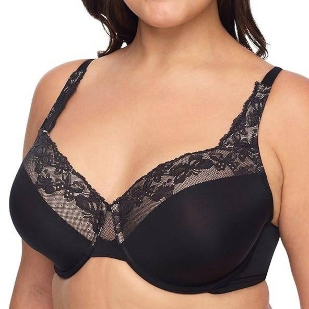 Olga by Warner's Cloud 9 Lace Underwire T-Shirt Bra 44DD Black‎ Contour